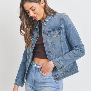 JUST USA denim jacket, size large,